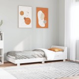 Cadru de pat fără saltea, alb, 90x200 cm, lemn masiv pin