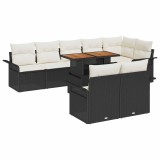 vidaXL Set de canapele pentru grădină 9 pcs Negru Rattan poli 3358084