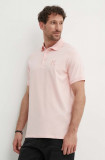 Karl Lagerfeld tricou polo barbati, culoarea roz, neted, 542221.745890