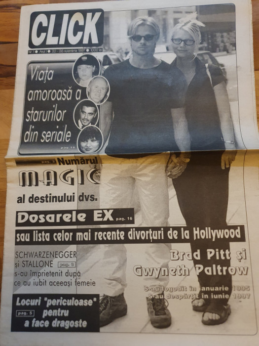 ziarul clik 20-26 septembrie 1997-anul 1,nr.1-prima paritie a ziarului