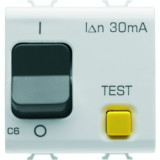 Siguranta automata cu protectie diferentiala - C CHARACTERISTIC - CLASS A - 1P+N 6A 230Vac 30mA - 2 MODULES - WHITE - CHORUS