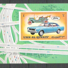 Umm al Qiwain 1972 Old cars, imperf. sheet, MNH AB.051