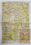 HARTA ZONEI BRASOV - ODORHEI - MIERCUREA CIUCULUI , LITOGRAFIE DE M.D. MOLDOVEANU , 1936, POLICROMA