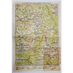 HARTA ZONEI BRASOV - ODORHEI - MIERCUREA CIUCULUI , LITOGRAFIE DE M.D. MOLDOVEANU , 1936, POLICROMA