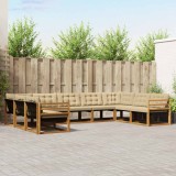 Cumpara ieftin Set de canapele de exterior 9 buc. 9-Locuri Natural si Bej