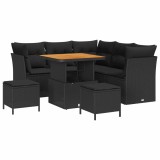 vidaXL Set de canapele pentru grădină 8 pcs Negru poliratan 3361479