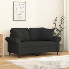 vidaXL Perne decorative, 2 buc., negru, 40 x 40 cm, material textil