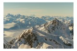 Tablou Canvas pe temă peisagistică cu montagne &icirc;n albul eternității, 39 x 26 cm, CMCLASS