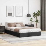Cumpara ieftin Pat cu storage Negru 137 x 190 cm Piele artificiala