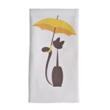 Etui alb pisica cu umbrela galbena