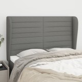 Gossi tablie de pat cu aripioare gri inchis 147x23x118/128 cm textil