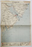 HARTA ZONEI CETATEA ALBA , LITOGRAFIE DE M.D. MOLDOVEANU , 1936, POLICROMA