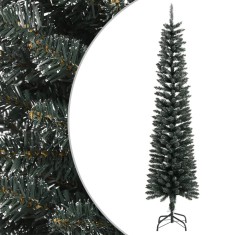 vidaXL Brad de Crăciun artificial slim cu suport, verde, 240 cm, PVC