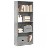 VidaXL Bibliotecă, gri beton, 60x24x143 cm, lemn prelucrat