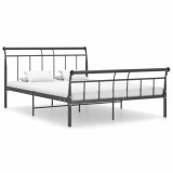 Cadru de pat, negru, 140x200 cm, metal, Cires, Dublu, Cu polite semirotunde, vidaXL