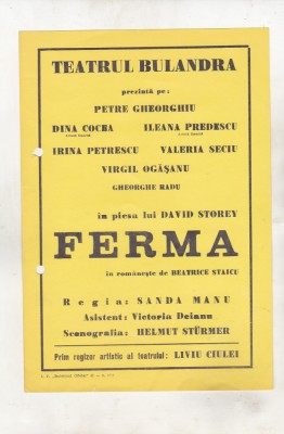 bnk div Afis mic - Teatrul Bulandra - Ferma foto