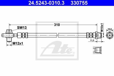 ATE 24.5243-0310.3 Furtun frana 310mm, M10x1 foto