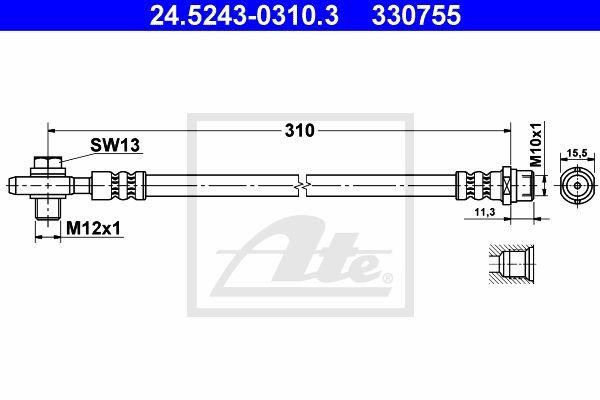 ATE 24.5243-0310.3 Furtun frana 310mm, M10x1