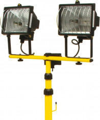 Lampa halogen 2 spoturi x 400 W cu suport VOREL foto