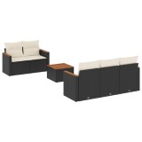 Cumpara ieftin Set mobilier de gradina cu perne, 6 piese, negru, poliratan