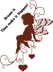 Sticker decorativ Valentine&amp;#039;s Day, Inger, Maro, 85 cm, 1159ST-12 foto
