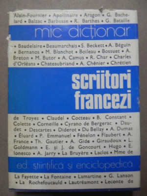 SCRIITORI FRANCEZI MIC DICTIONAR , 1978 foto