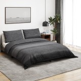 Set husă pilotă vidaXL gri &icirc;nchis 200x200 cm bumbac + 2 fețe de pernă 60x70 cm, Oeko-Tex Standard 100