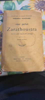 NIETZSCHE AINSI PARLAIT ZARATHOUSTRA 1921 foto