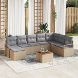 vidaXL Set de Sofa de Grădină 8 pcs Bej, gri deschis Mare