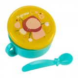 Cumpara ieftin Bol 2 in 1 pentru snackuri si lingurita, blue, U-Grow