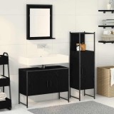 Cumpara ieftin Set de mobilier pentru baie 3 buc. Negru 33 x 33 x 113.5 cm