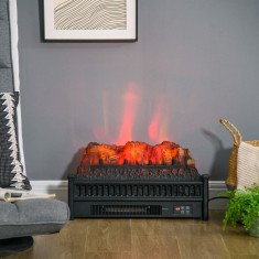 HOMCOM Set de Insertie pentru ?emineu Electric de 58 cm, Incalzitor de Pat cu Flacara Realista, cu Temperatura Reglabila, Protectie impotriva Suprainc foto