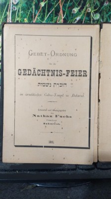 Gebet-Ordnung fur die Gedachtnis-Feier im israelitischen Cultus-Tempel 1891 046 foto