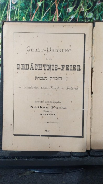 Gebet-Ordnung fur die Gedachtnis-Feier im israelitischen Cultus-Tempel 1891 046