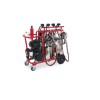 Aparat de muls vaci EMT, 4 posturi, 2 bidoane inox 40L, pompa ulei, motor 1.5CP, 430L/min, tanc vacuum 25L