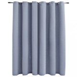 Draperie opaca cu inele metalice, gri, 290 x 245 cm