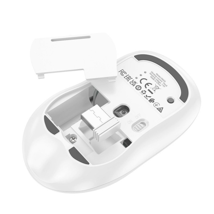 Mouse Wireless Hoco GM25 , 2.4G, 1600 DPI, Space White