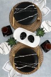 Cumpara ieftin Set vesela mic dejun, 11 bucati Ravenna Negru 30x30 cm