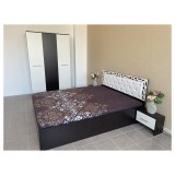 Dormitor Mario Wenge cu Pat Matrimonial Wenge 160 cm x 200 cm, Dulap 3 usi Wenge si Noptiere Wenge
