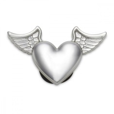 Jibbitz Crocs Silver Metal Heart and Wings foto