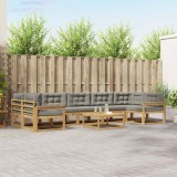vidaXL Set de canapele de exterior cu pernă 6 pcs Alb și gri deschis 3386190