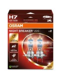 Set 2 becuri auto halogen Osram H7 Night Breaker +220% 12V, 55W