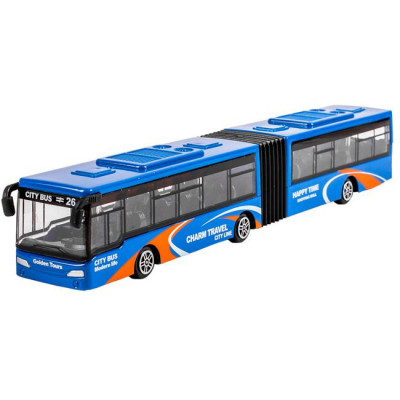 Vehicul Miniatura Autobuz Dublu Albastru - Galben foto