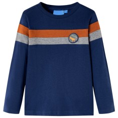 Tricou pentru copii cu m&acirc;neci lungi, bleumarin, 128