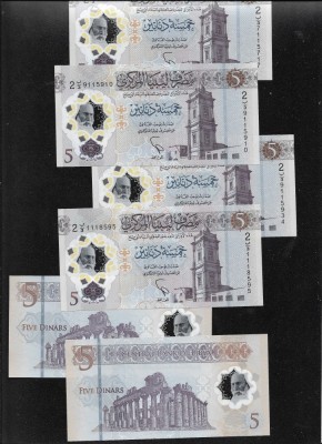 Libia Libya 5 dinari dinars 2019 unc polymer pret pe bucata foto