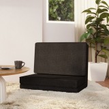 Scaun de podea pliabil, negru, material textil