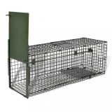 Cusca Capcana Animale Vii vidaXL, 80x25x25 cm, Otel, 1 Usa, Plasa Protectie, Maner Pliabil, Rozatoare, Caini, Pisici