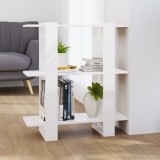 VidaXL Bibliotecă/Separator cameră, alb extralucios, 80x30x87 cm