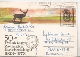 bnk cp Polonia 1973 - Fauna - marca fixa - circulata spre Romania