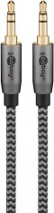 Cablu audio jack stereo 3.5mm T-T 2m brodat, Goobay Plus G65274